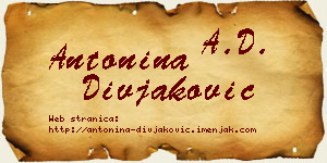 Antonina Divjaković vizit kartica